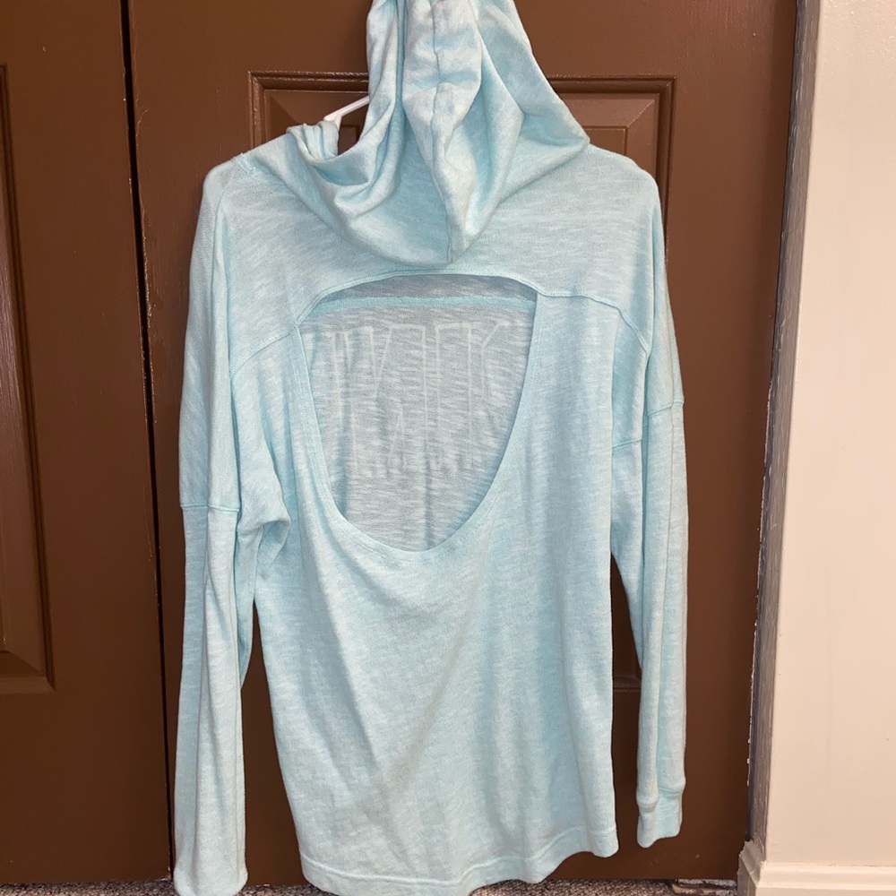 PINK light hoodie with cut out back